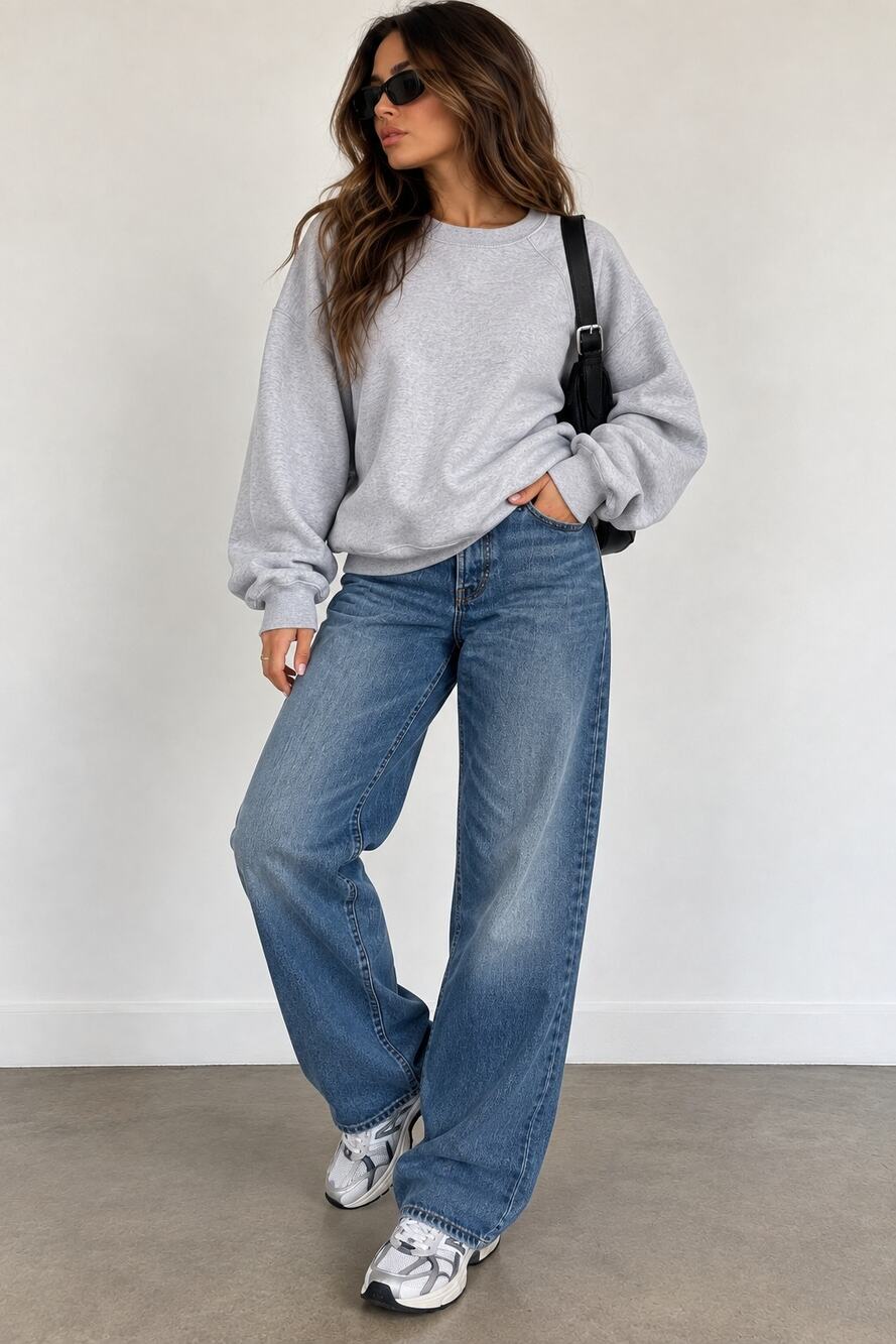 Vintage 90s Fruit of the Loom Gray Blank Sweatshirt XL Raglan Made Mexico